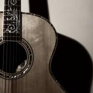 Image of an acoustic guitar with shadow